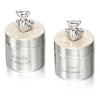 Teddy first tooth and curl boxes, silver plated