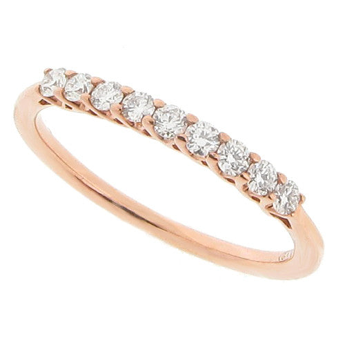 Rings - Claw set diamond half eternity ring in 9ct rose gold, 0.25ct - PA Jewellery