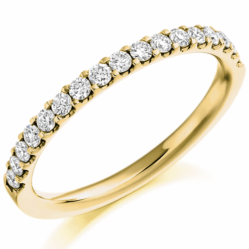 Ring - Round brilliant cut diamond micro claw set half eternity ring, 0.33ct - PA Jewellery