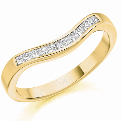 Ring - Princess cut diamond shaped half eternity ring, 0.25ct - PA Jewellery