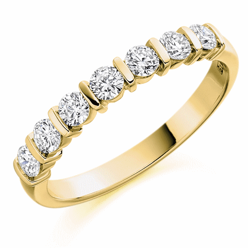 Ring - Round brilliant cut diamond half eternity ring, 0.50ct - PA Jewellery