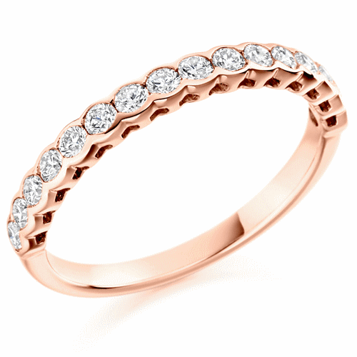 Ring - Round brilliant cut diamond half eternity ring, 0.50ct - PA Jewellery