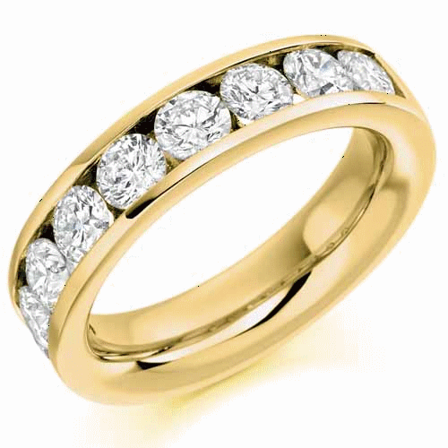 Ring - Round brilliant cut diamond channel set half eternity ring, 2.00ct - PA Jewellery