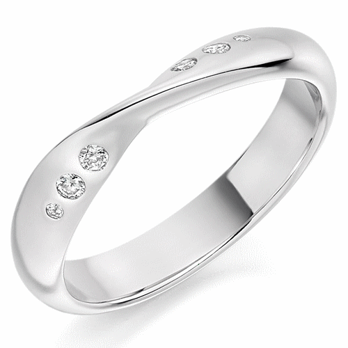 Ring - Diamond set twist band ring, 0.09ct - PA Jewellery