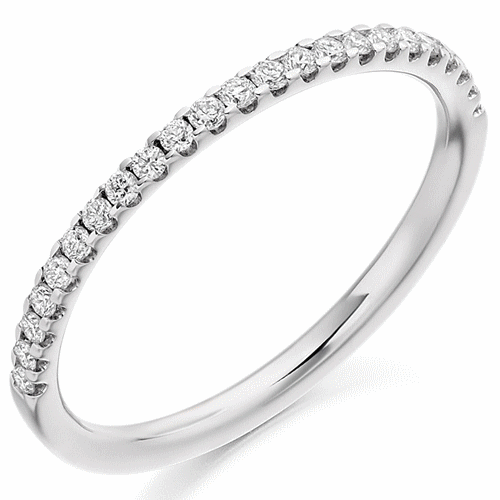 Ring - Round brilliant cut diamond micro claw set half eternity ring, 0.25ct - PA Jewellery