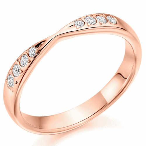 Ring - Diamond set bow shaped band ring, 0.15ct - PA Jewellery