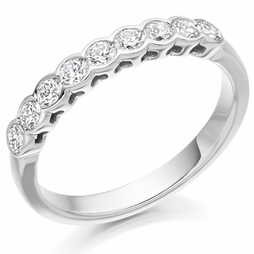 Ring - Round brilliant cut diamond half eternity ring, 0.50ct - PA Jewellery