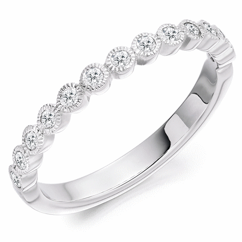 Ring - Round brilliant cut diamond half eternity ring, 0.25ct - PA Jewellery