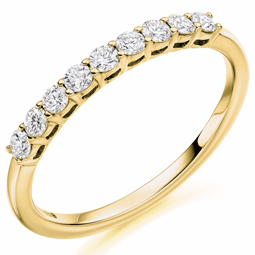 Ring - Round brilliant cut diamond claw set half eternity ring, 0.33ct - PA Jewellery