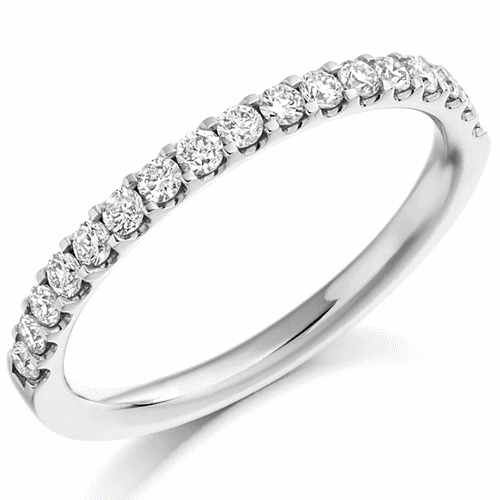 Ring - Round brilliant cut diamond micro claw set half eternity ring, 0.33ct - PA Jewellery