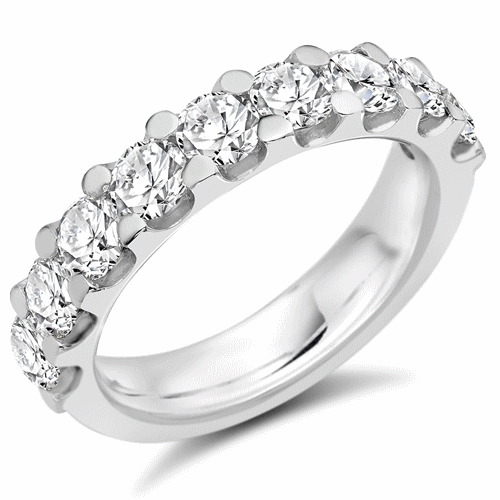 Ring - Round brilliant cut diamond micro claw set half eternity ring, 2.00ct - PA Jewellery