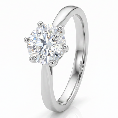 Brilliant Diamond Solitaire Engagement Ring in Platinum, 1.33ct