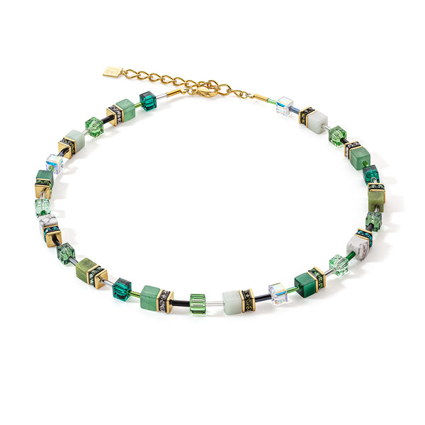 Green cube crystal necklace - 4905/10-0500