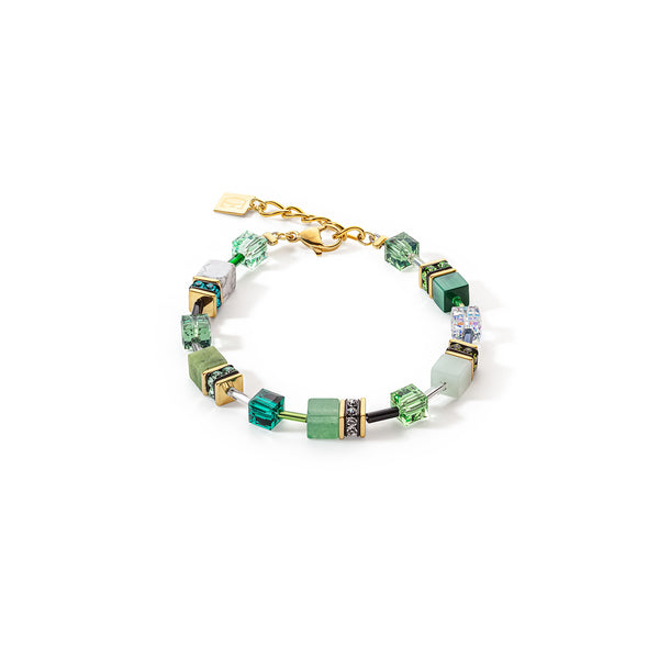 Green crystal cube bracelet - 4905/30-0500