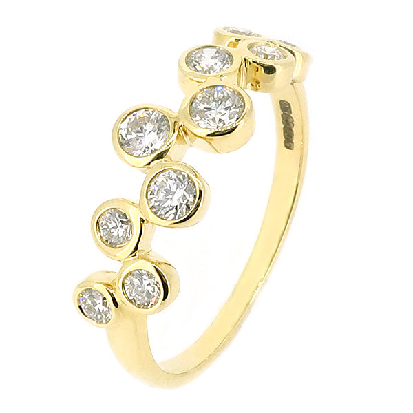 Diamond zig-zag 'bubble' ring in 9ct gold, 0.50ct