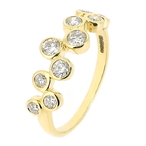 Diamond zig-zag 'bubble' ring in 9ct gold, 0.50ct