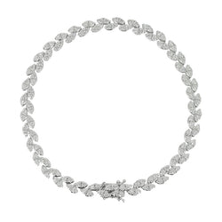 Diamond leaf design bracelet in platinum, 3.00ct