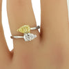 Fancy Yellow Diamond and Diamond Two Stone Ring in Platinum and 18ct gold