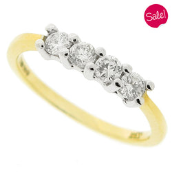 Four stone diamond ring in 18ct gold, 0.33ct