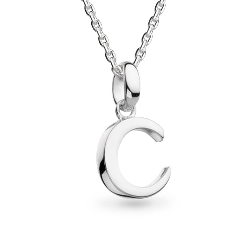 Kit Heath Signature Skript Initial Necklace in Silver.