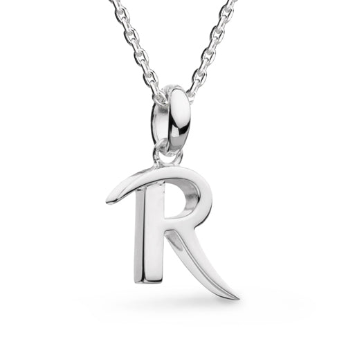 Kit Heath Signature Skript Initial Necklace in Silver.