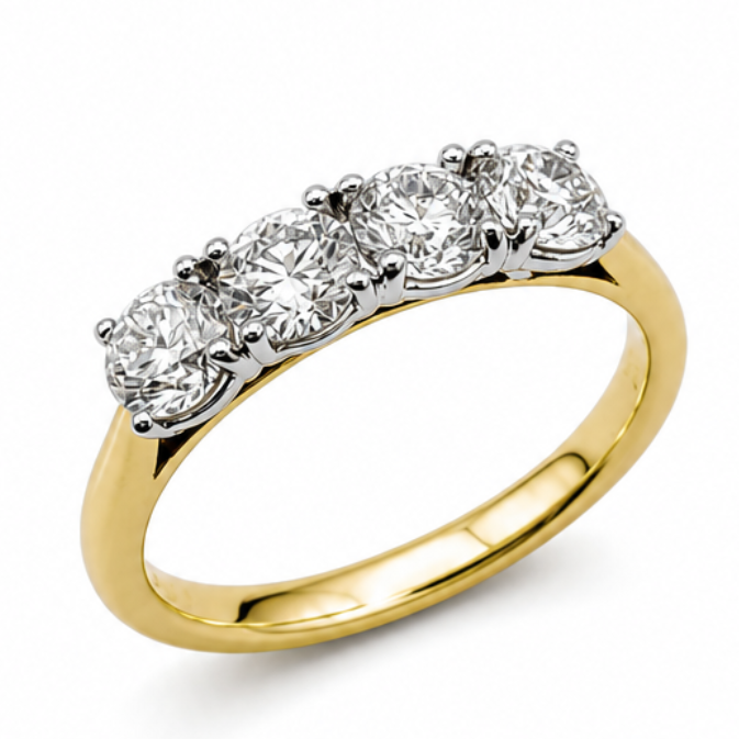 Four Stone Diamond Engagement Ring in 9ct Yellow Gold, 1.00ct