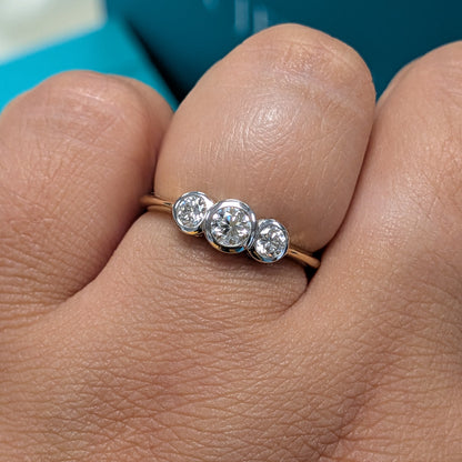 Diamond Trilogy Engagement Ring in 9ct Yellow Gold, 0.50ct
