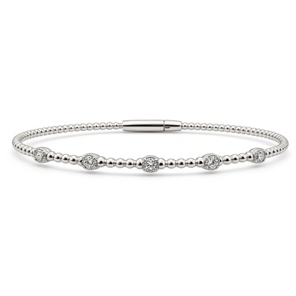 Diamond Set Bangle in 14ct White Gold, 0.17ct