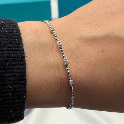 Diamond Set Bangle in 14ct White Gold, 0.17ct
