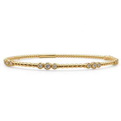 Diamond Set Bangle in 14ct Gold, 0.31ct