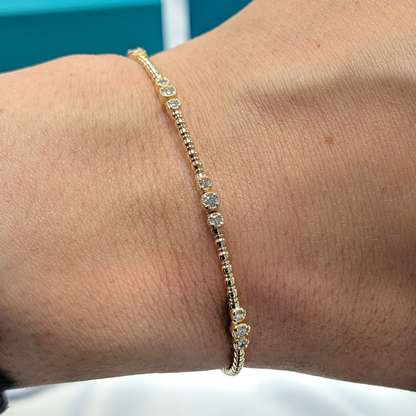 Diamond Set Bangle in 14ct Gold, 0.31ct