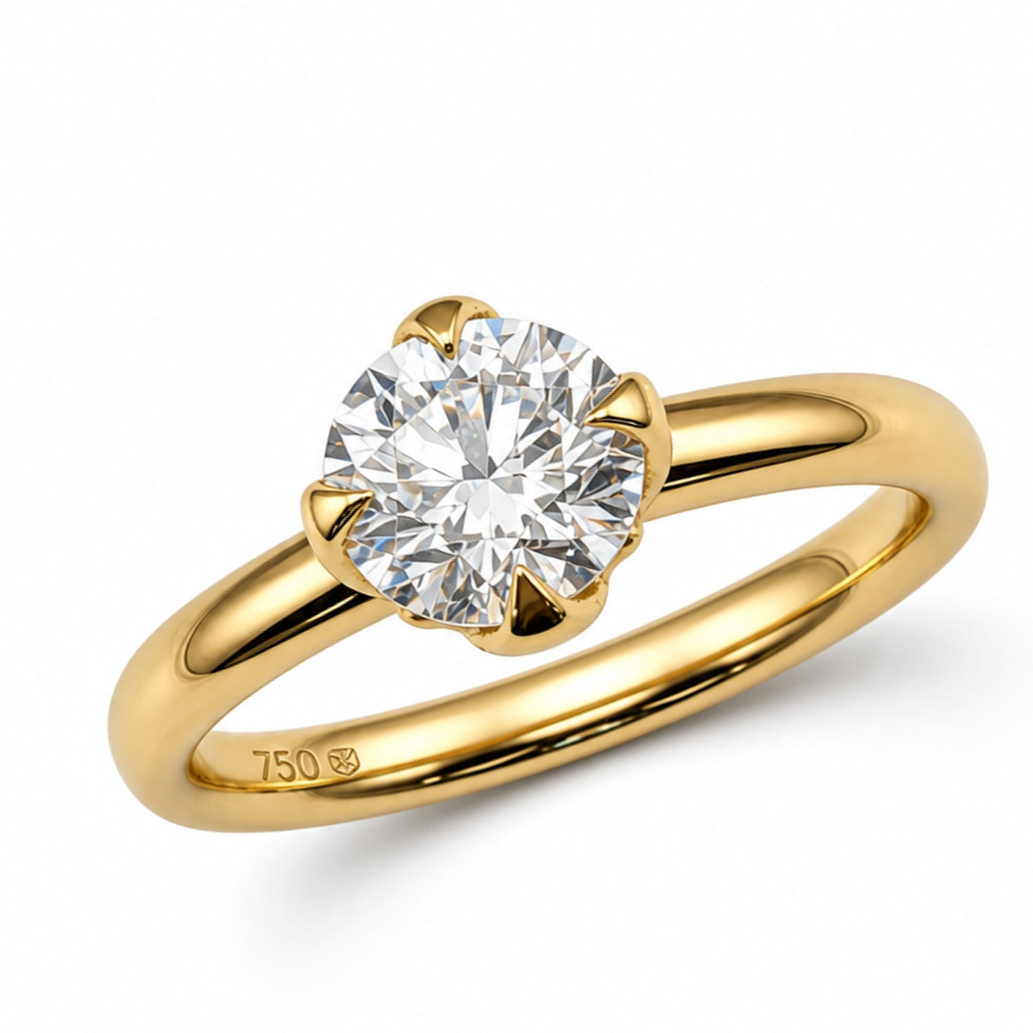 Brilliant Diamond Solitaire Engagement Ring in 18ct Gold, 1.02ct