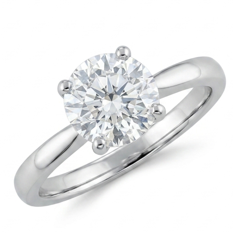 Diamond Solitaire Engagement Ring in Platinum, 1.73ct