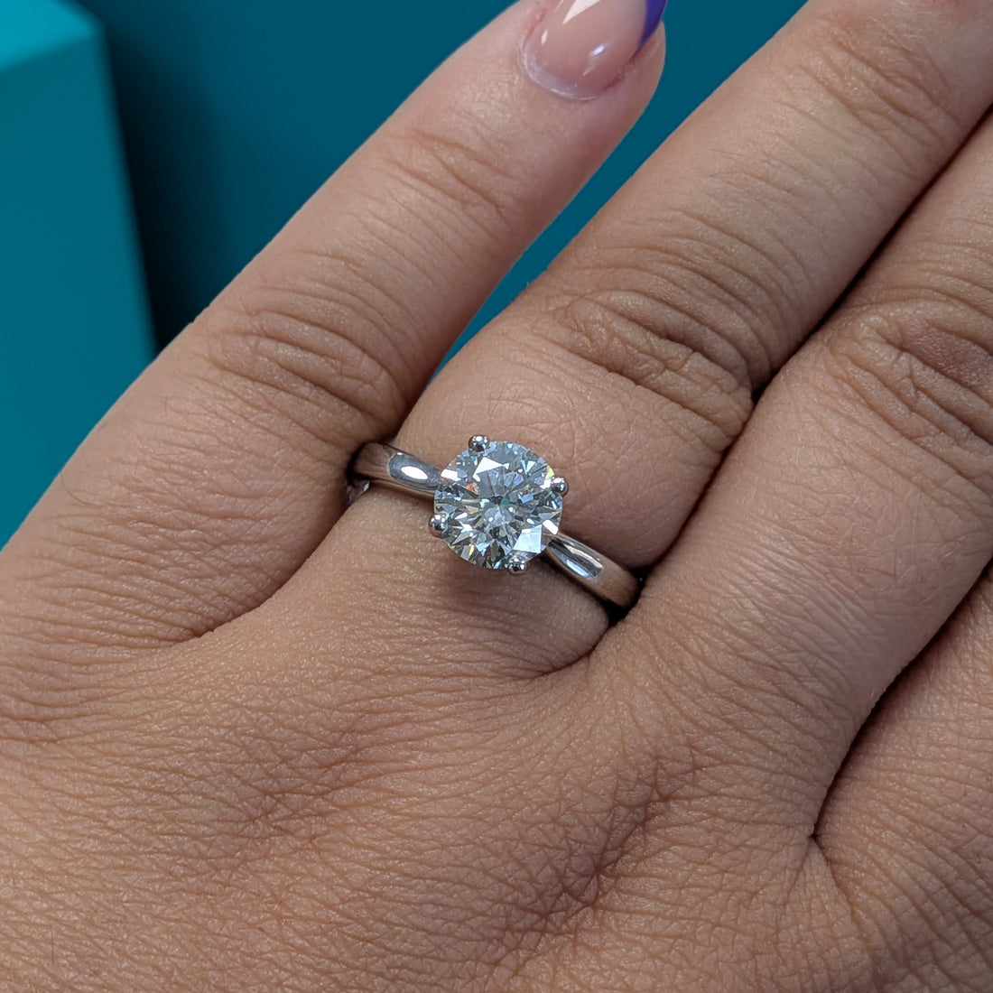 Diamond Solitaire Engagement Ring in Platinum, 1.73ct