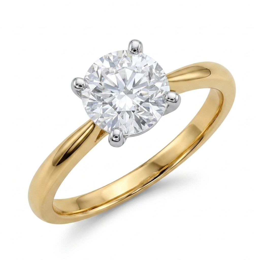 Diamond Solitaire Engagement Ring in 18ct Yellow Gold, 1.01ct