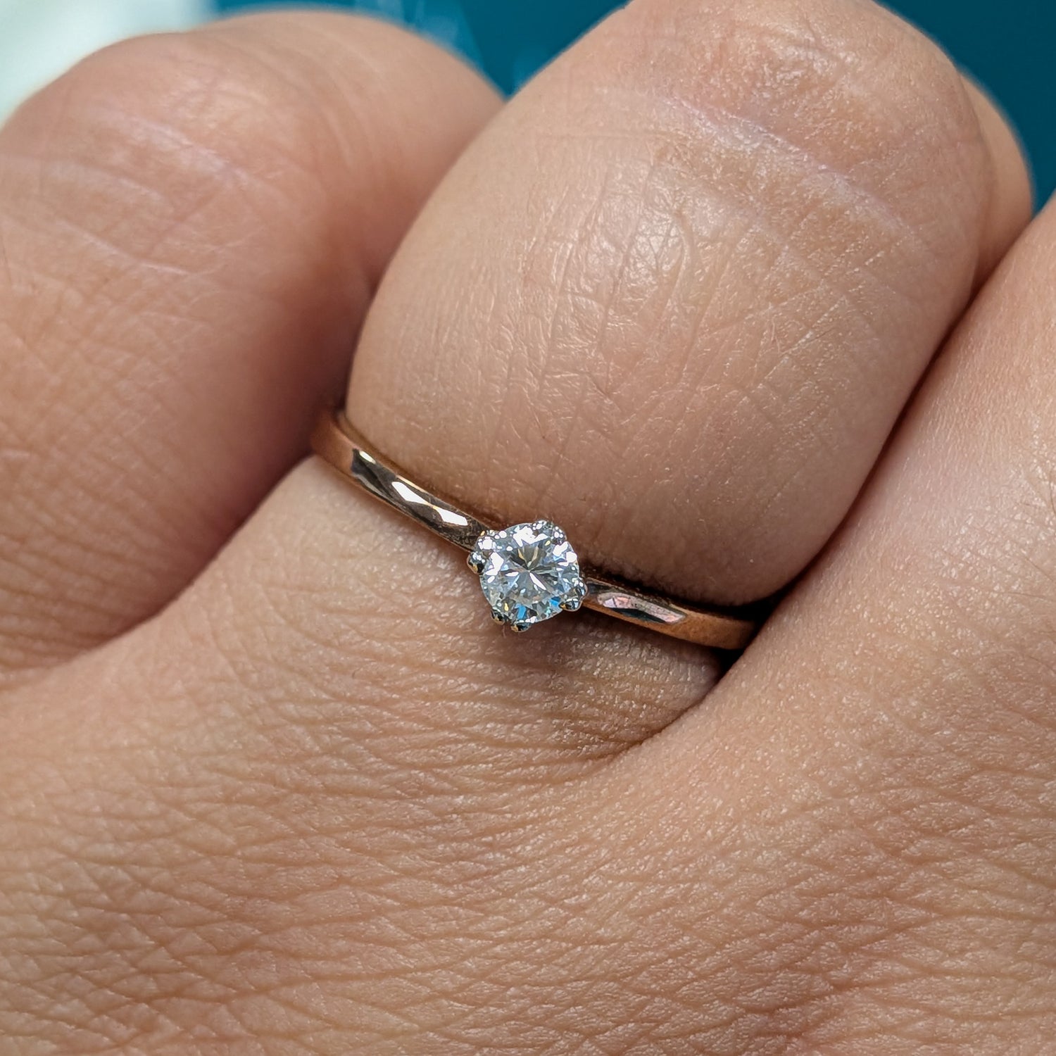 Diamond Solitaire Engagement Ring in 9ct Rose Gold, 0.17ct