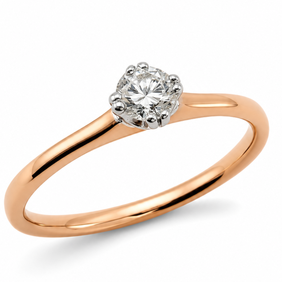 Diamond Solitaire Engagement Ring in 9ct Rose Gold, 0.17ct