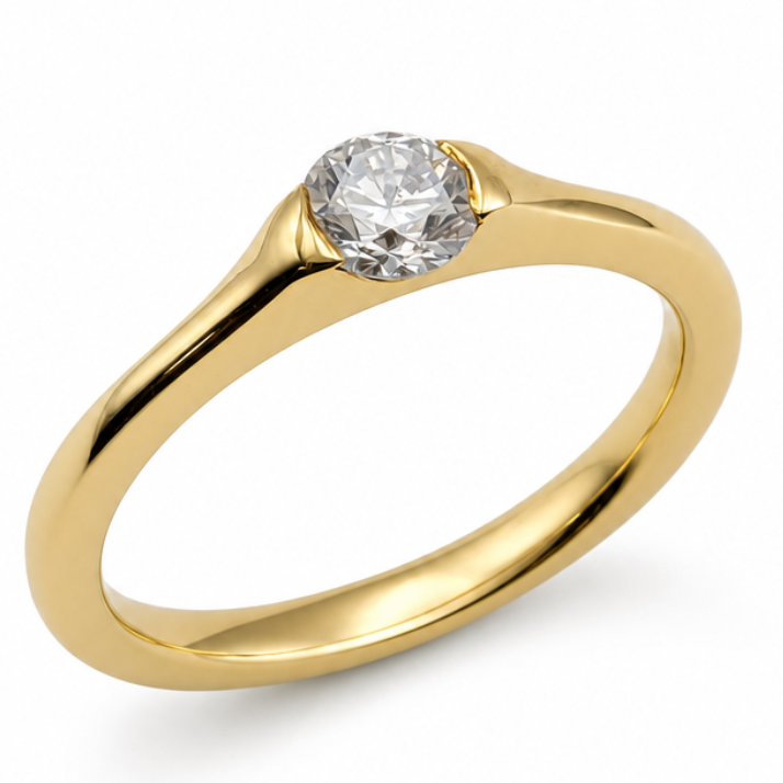 Diamond Solitaire Engagement Ring in 18ct Yellow Gold, 0.28ct