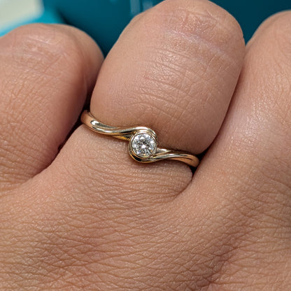Diamond Solitaire Engagement Ring in 9ct Yellow Gold, 0.13ct