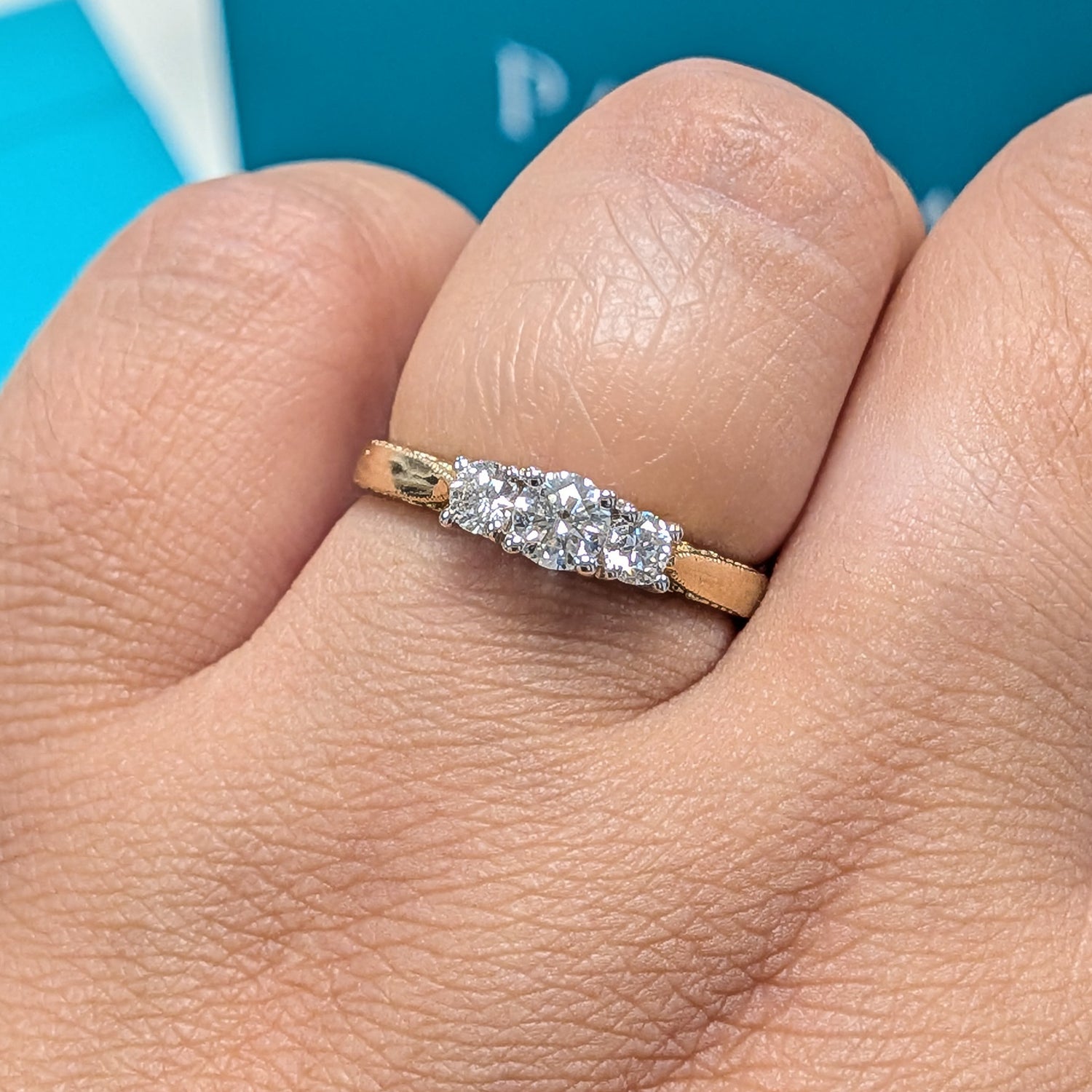 Three Stone Diamond Engagement Ring in 9ct Yellow Gold, 0.50ct