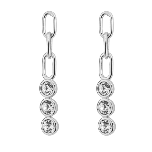 Cubic zirconia drop earrings in silver