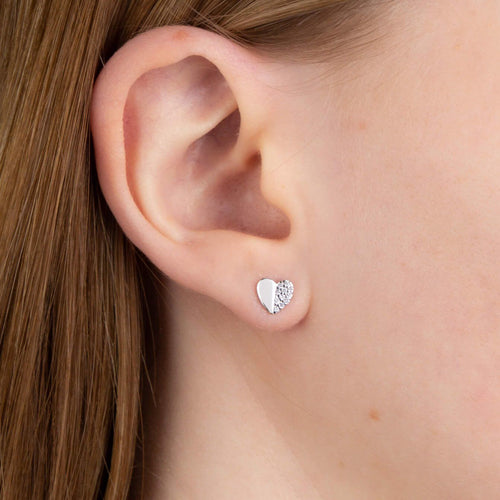 Sterling Silver Pavé Heart Stud Earrings | Michael Kors [US - Foto 1