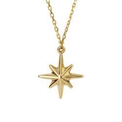 Star pendant and chain in 9ct gold