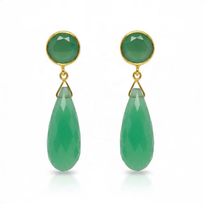 Green Onyx Teardrop Earrings