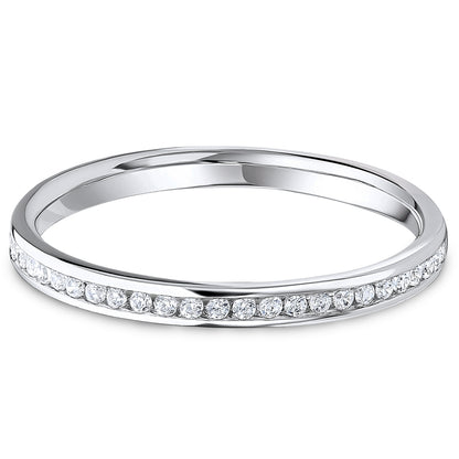 Channel Set Brilliant Cut Diamond Wedding Band | 0.15ct