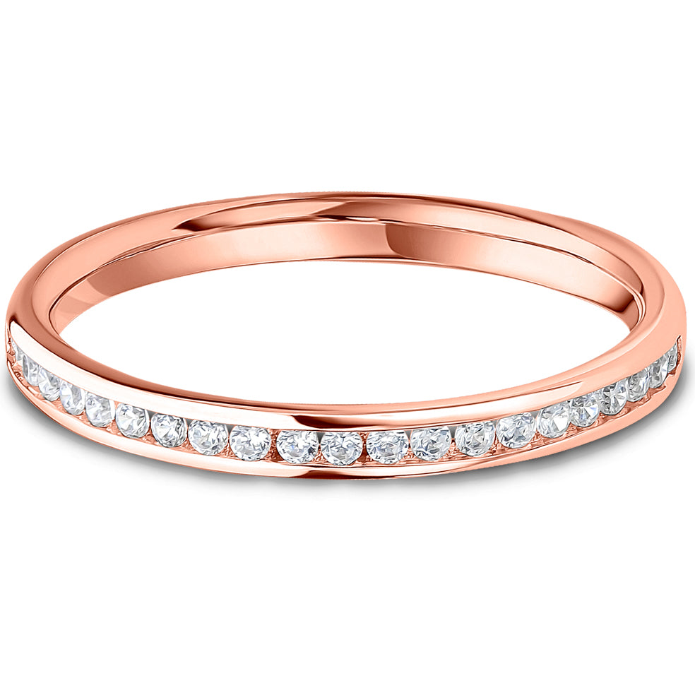 Channel Set Brilliant Cut Diamond Wedding Band | 0.20ct