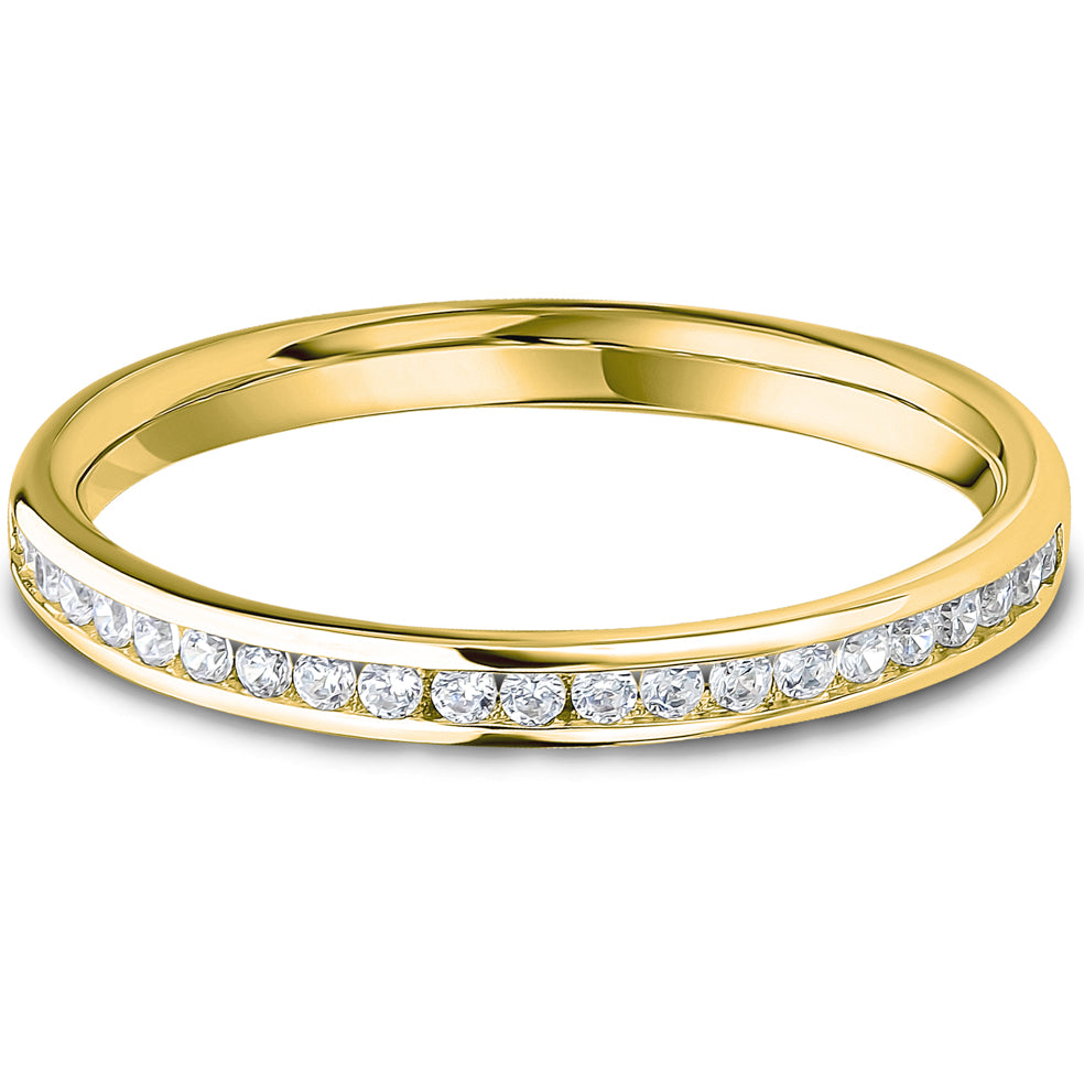 Channel Set Brilliant Cut Diamond Wedding Band | 0.20ct