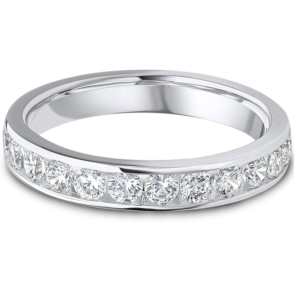 Channel Set Brilliant Cut Diamond Wedding Band | 0.75ct