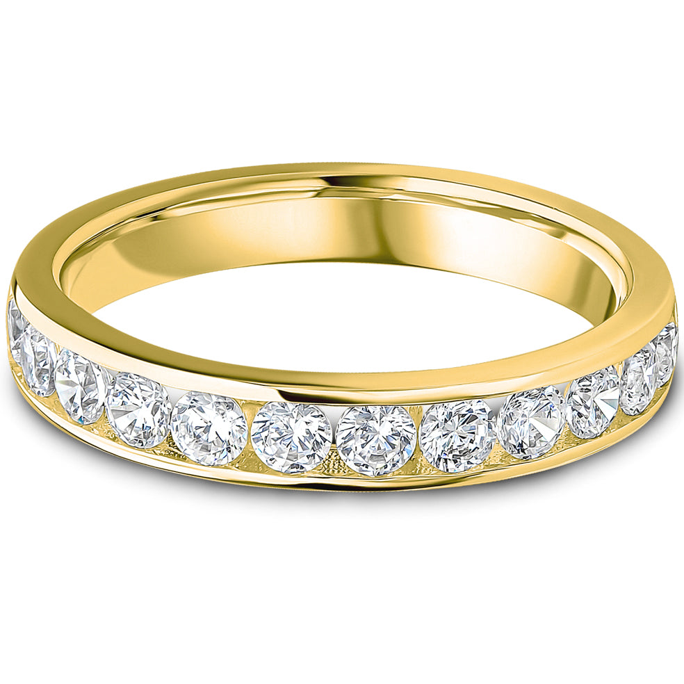 Channel Set Brilliant Cut Diamond Wedding Band | 0.75ct