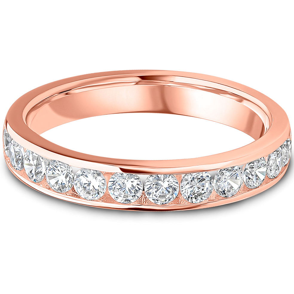 Channel Set Brilliant Cut Diamond Wedding Band | 0.75ct